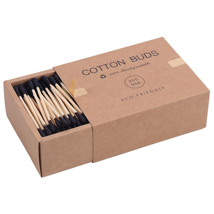 200-pack Double Head Cotton Swab Bamboo Sticks