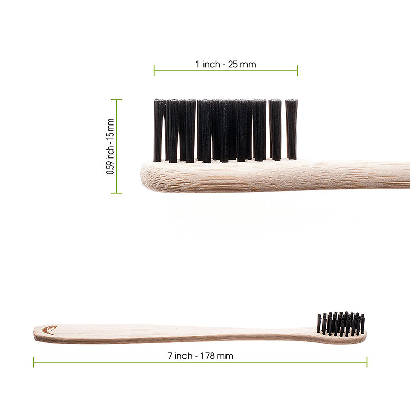Bamboo Toothbrush with Black Charcoal Bristles
