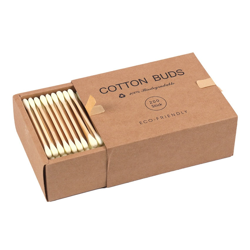 200-pack Double Head Cotton Swab Bamboo Sticks