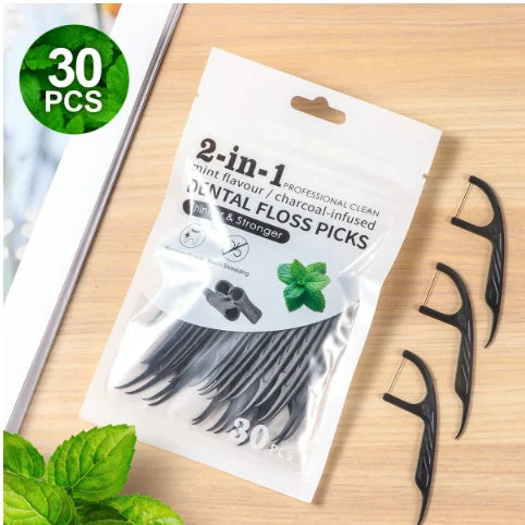 Large Mouthed Mint Bamboo Charcoal Dental Floss