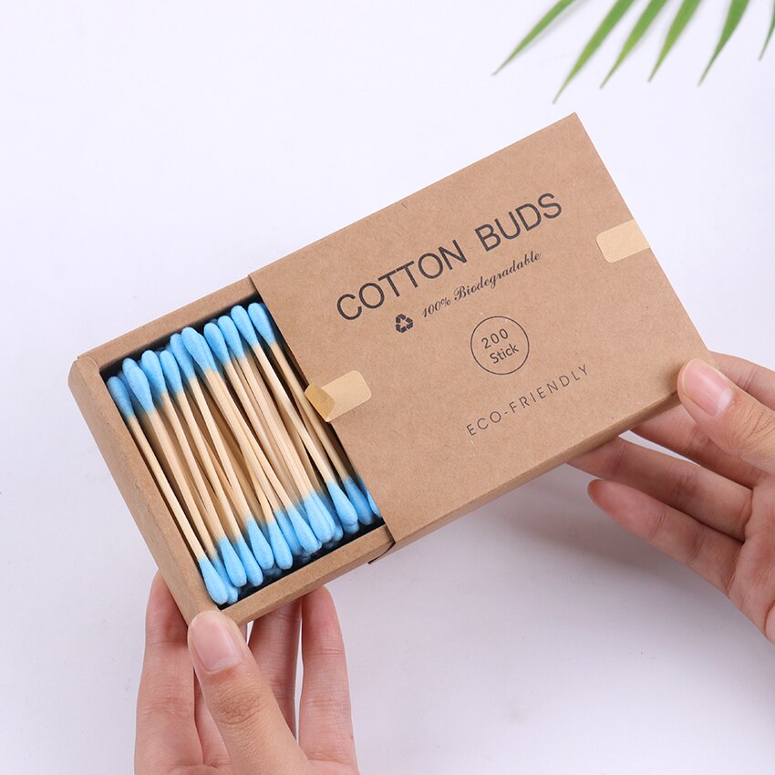 200-pack Double Head Cotton Swab Bamboo Sticks