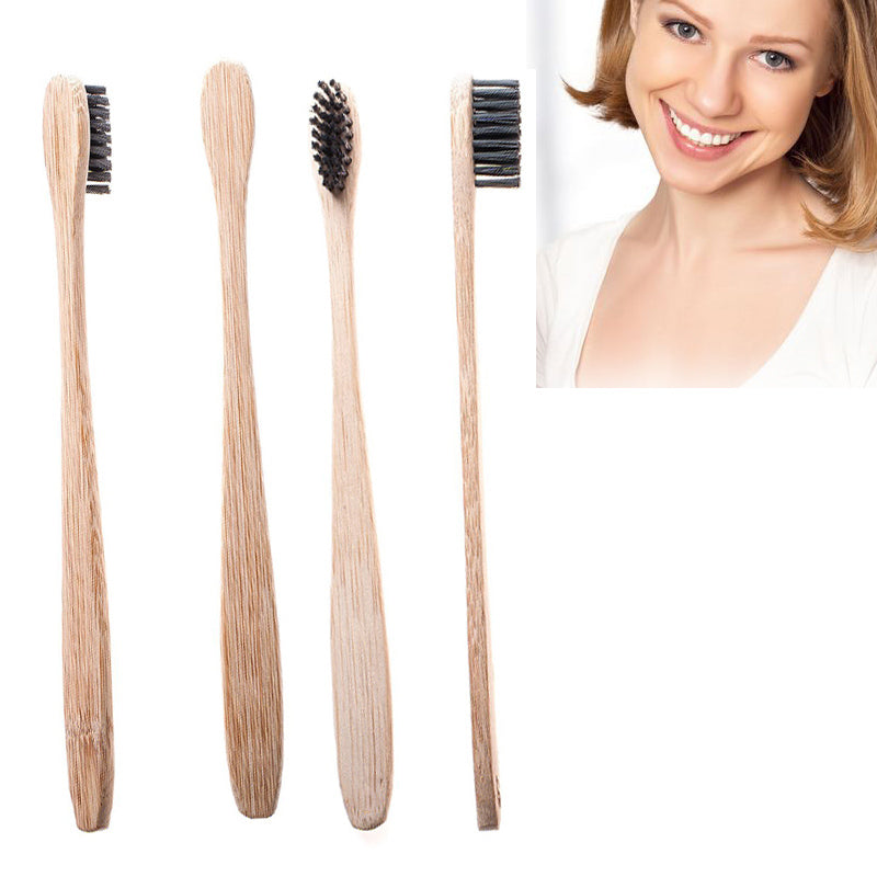 Bamboo Toothbrush with Black Charcoal Bristles