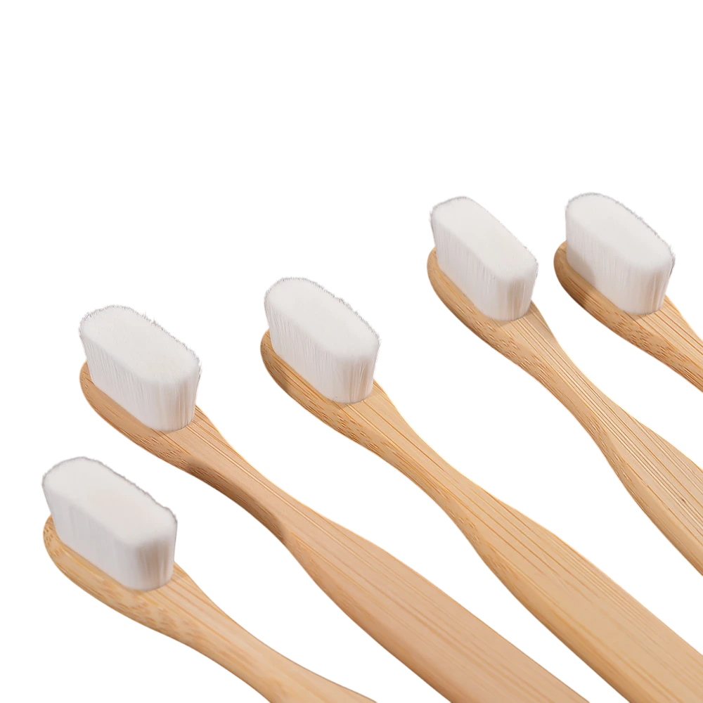5Pcs Ultra Fine Soft Bamboo Toothbrush Set