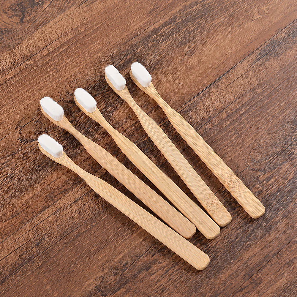 5-pack Ultra Fine Soft Bamboo Toothbrush Set