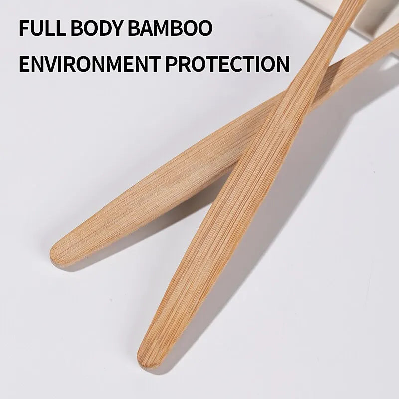 Natural Bamboo Toothbrush Set (10-Pack)