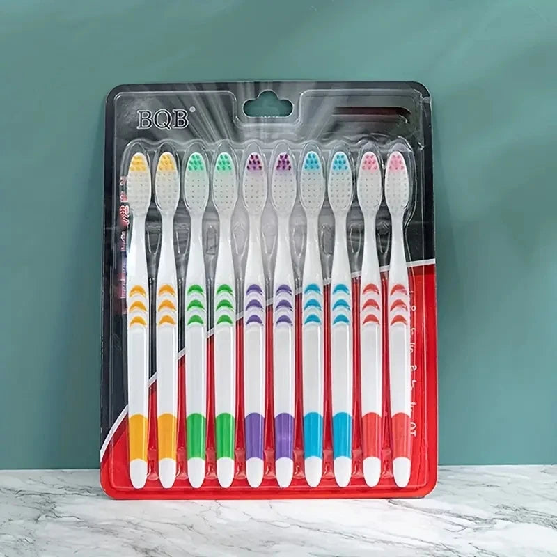 10 Pack Double Ultra Soft Bamboo Charcoal Nano Toothbrushes For Adults Personal Dental Care