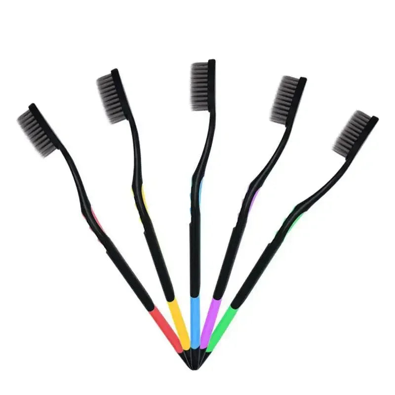 10-Pack Soft Bristle Bamboo Charcoal Toothbrush Set