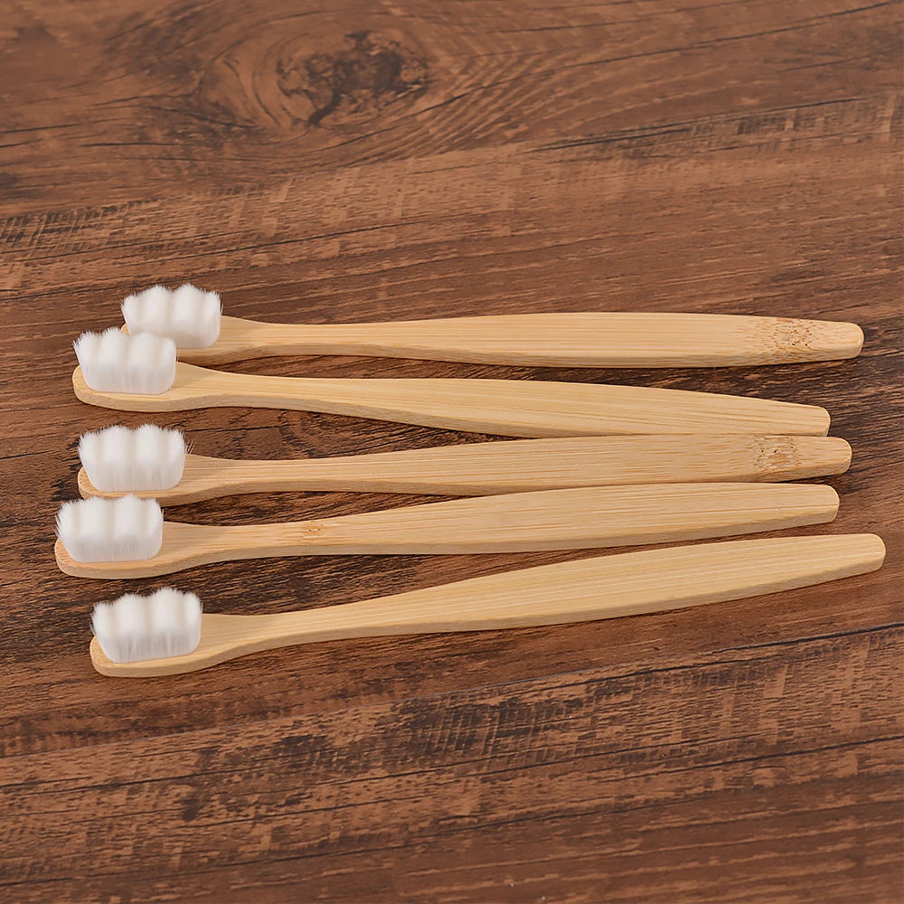 5-pack Ultra Fine Soft Bamboo Toothbrush Set