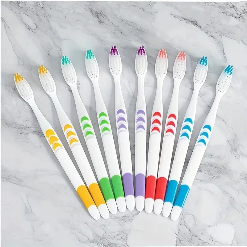 10 Pack Double Ultra Soft Bamboo Charcoal Nano Toothbrushes For Adults Personal Dental Care