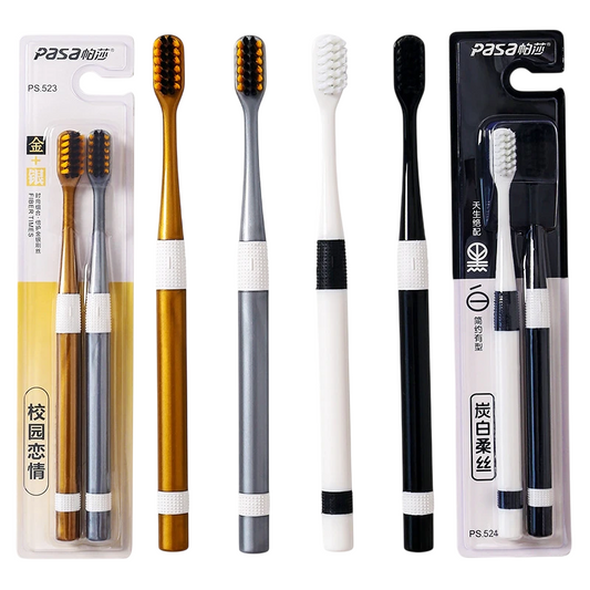 2 Sets Of Bamboo Charcoal Toothbrushes