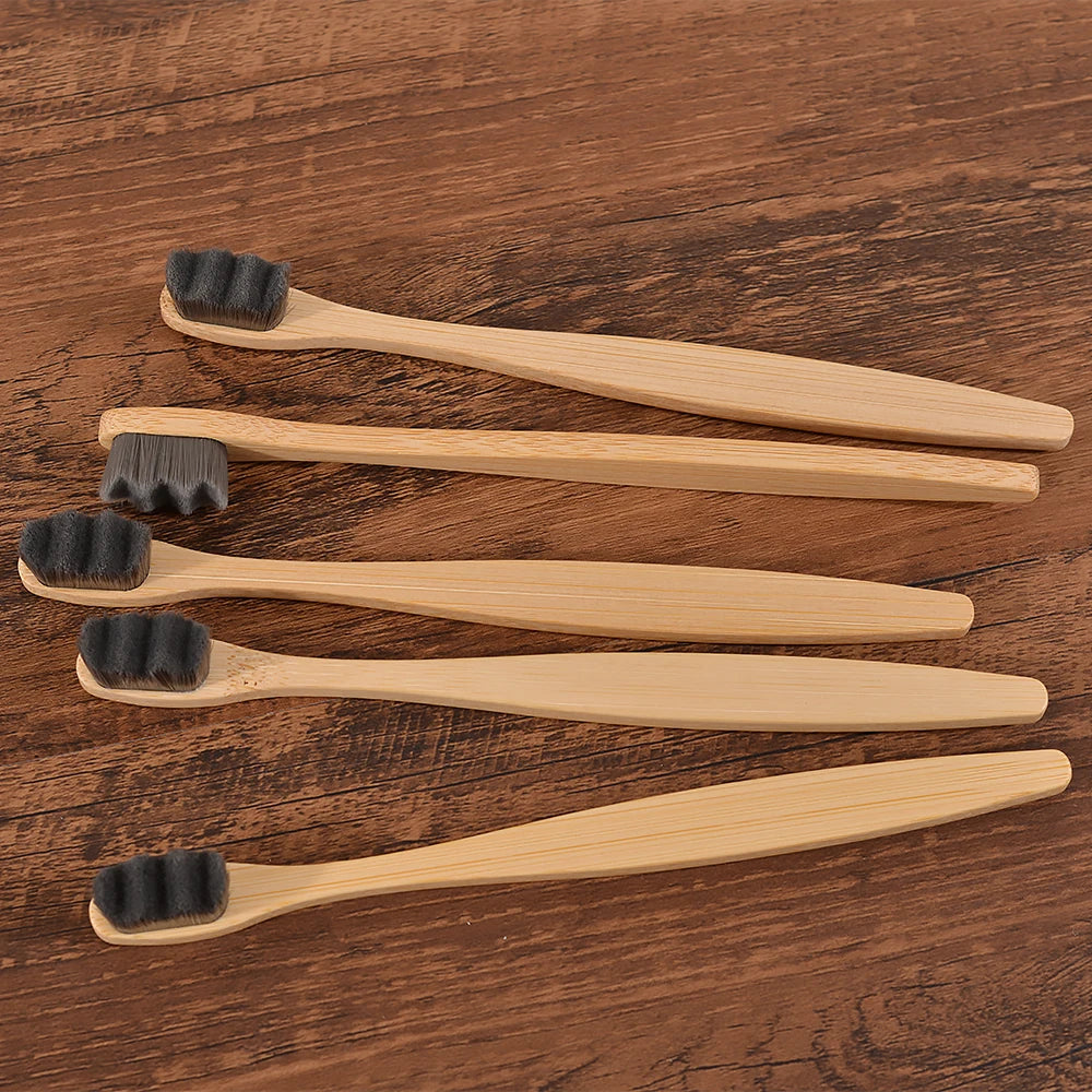 5-pack Ultra Fine Soft Bamboo Toothbrush Set